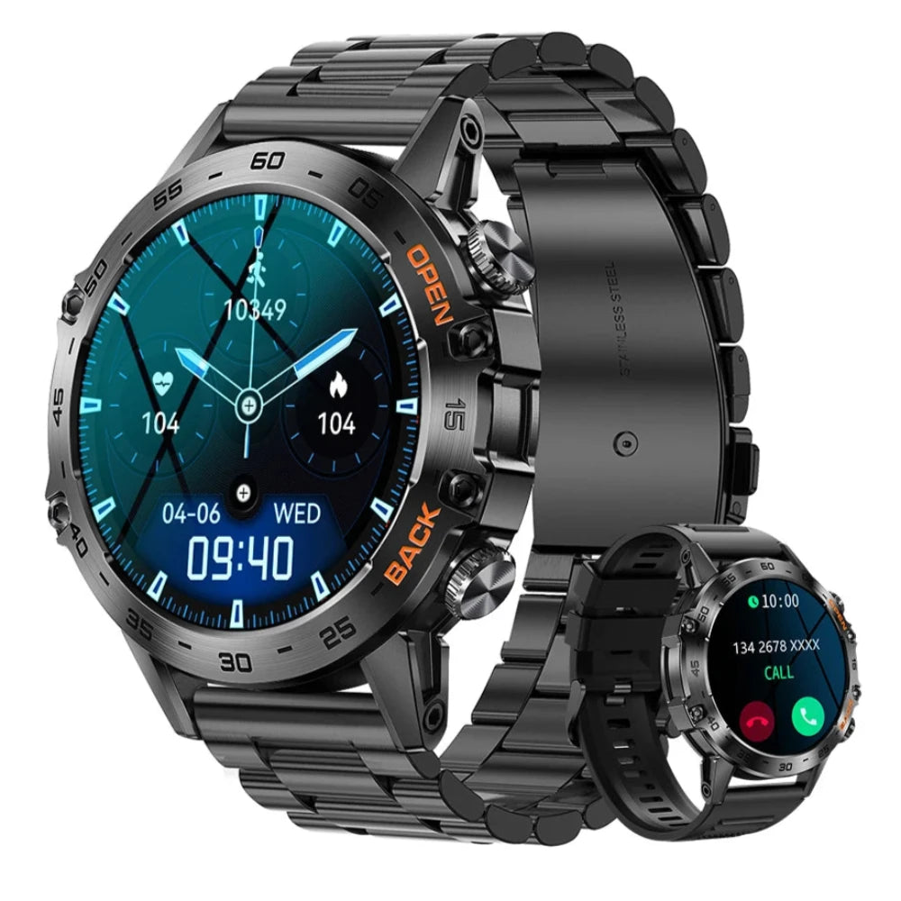 Montre connectée homme bracelet acier 