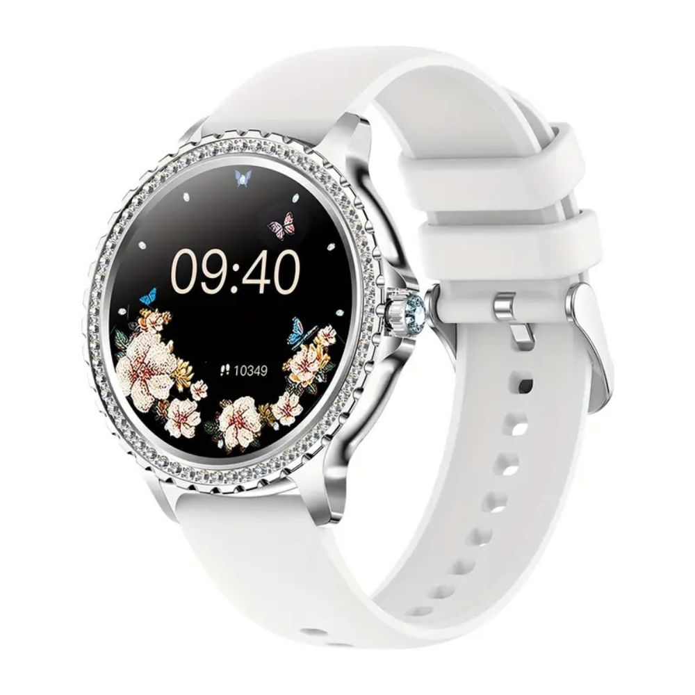 montre connectée blanc femme chic 