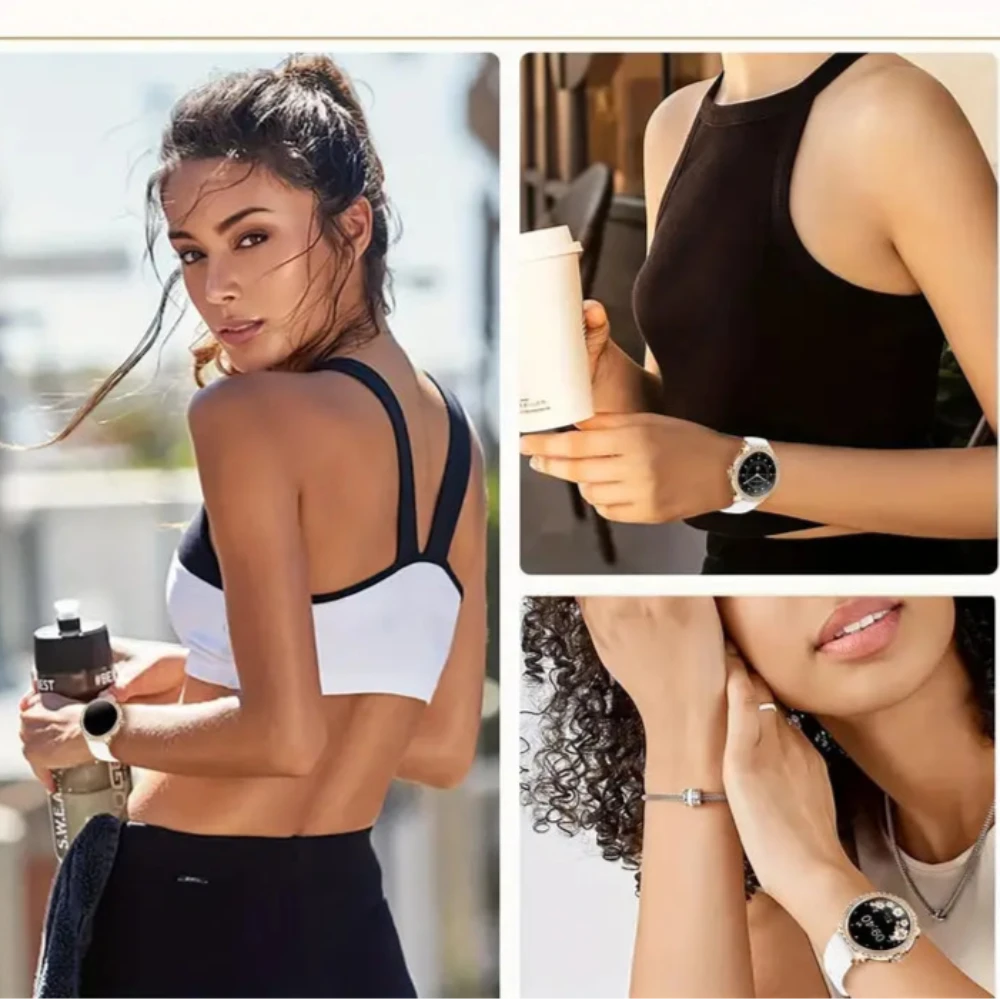 Montre connectee blanc femme chic Montreactive 